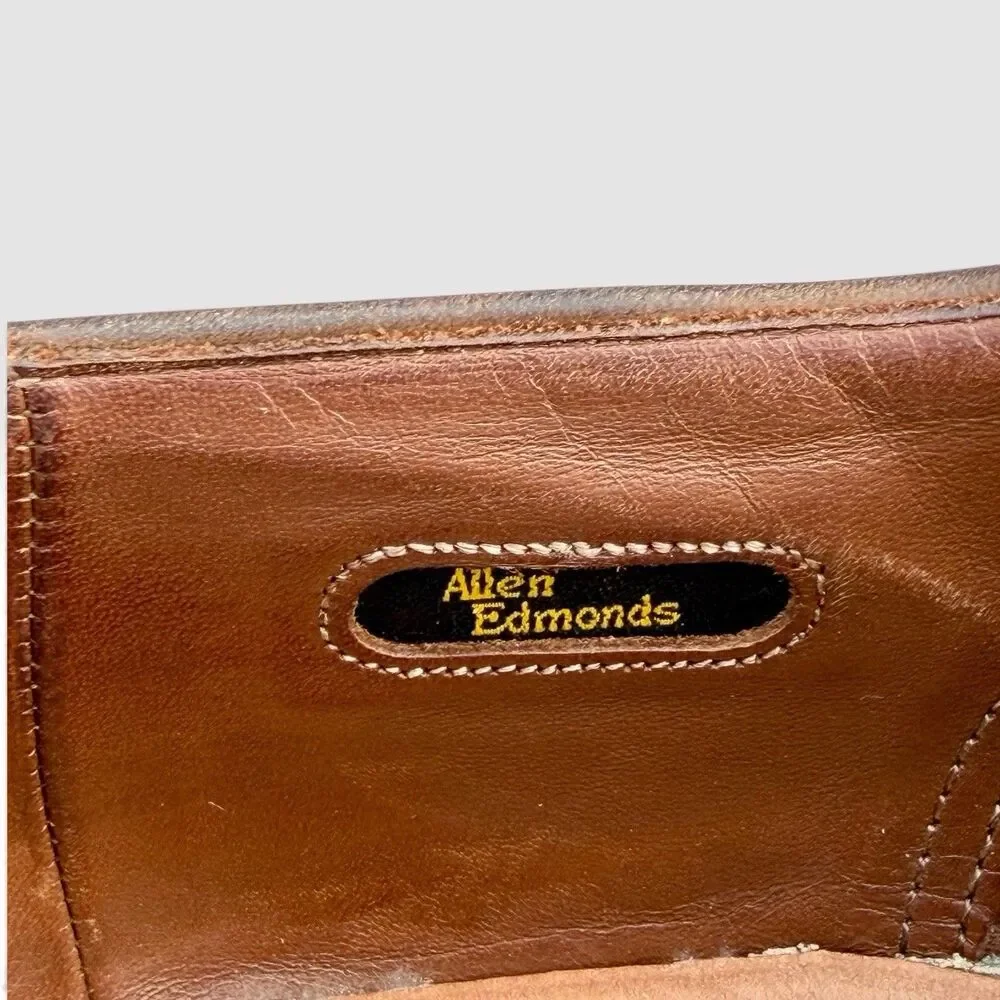 Allen Edmonds Barton Mens 10 D Brown Leather Cap Toe Oxford Shoes USA Vibram
